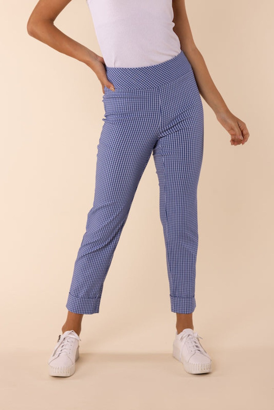 Bottoms Two T's | Gingham Pant | Cornflower