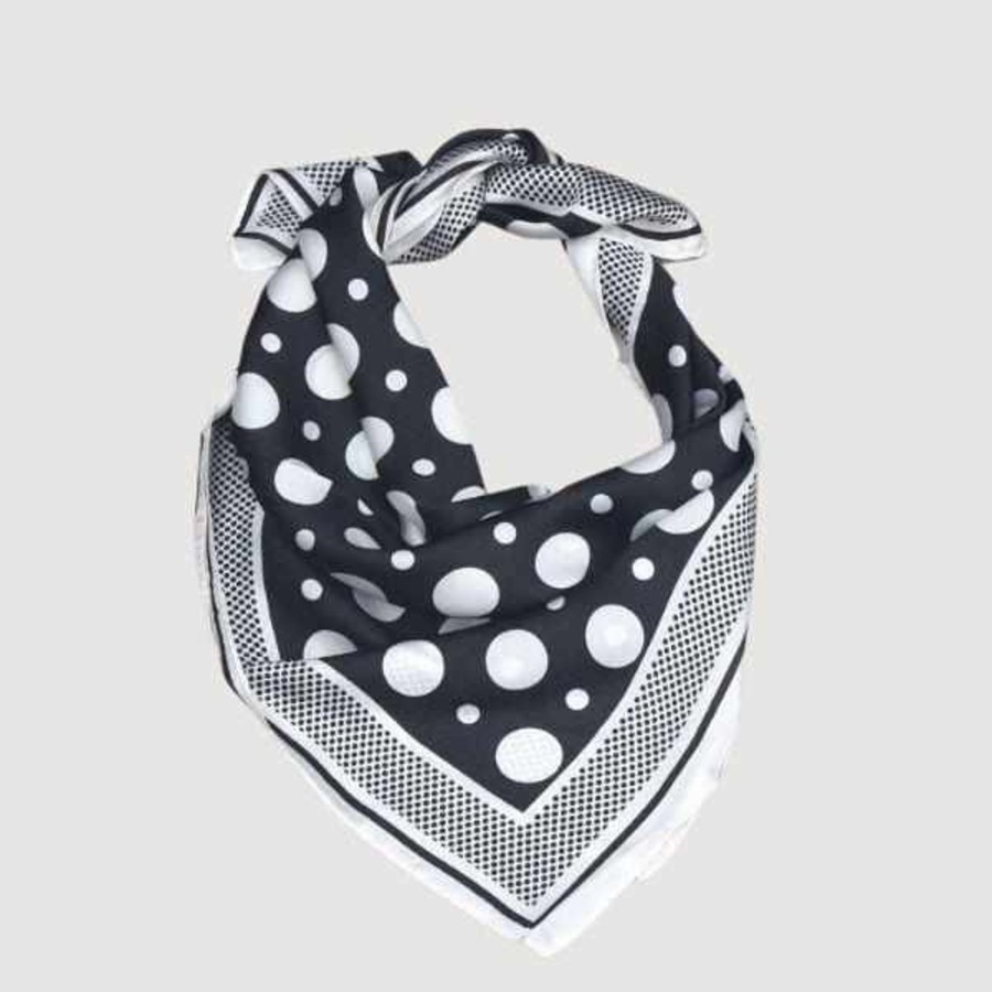 Accessories Silvermaple Boutique | Moda Silk Feel Spot Scarf | Black