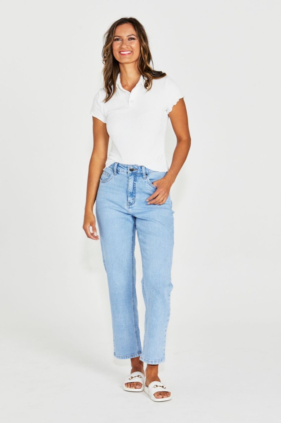 Bottoms New London Jeans | Combe Straight Leg Ankle Grazer Jean | Denim