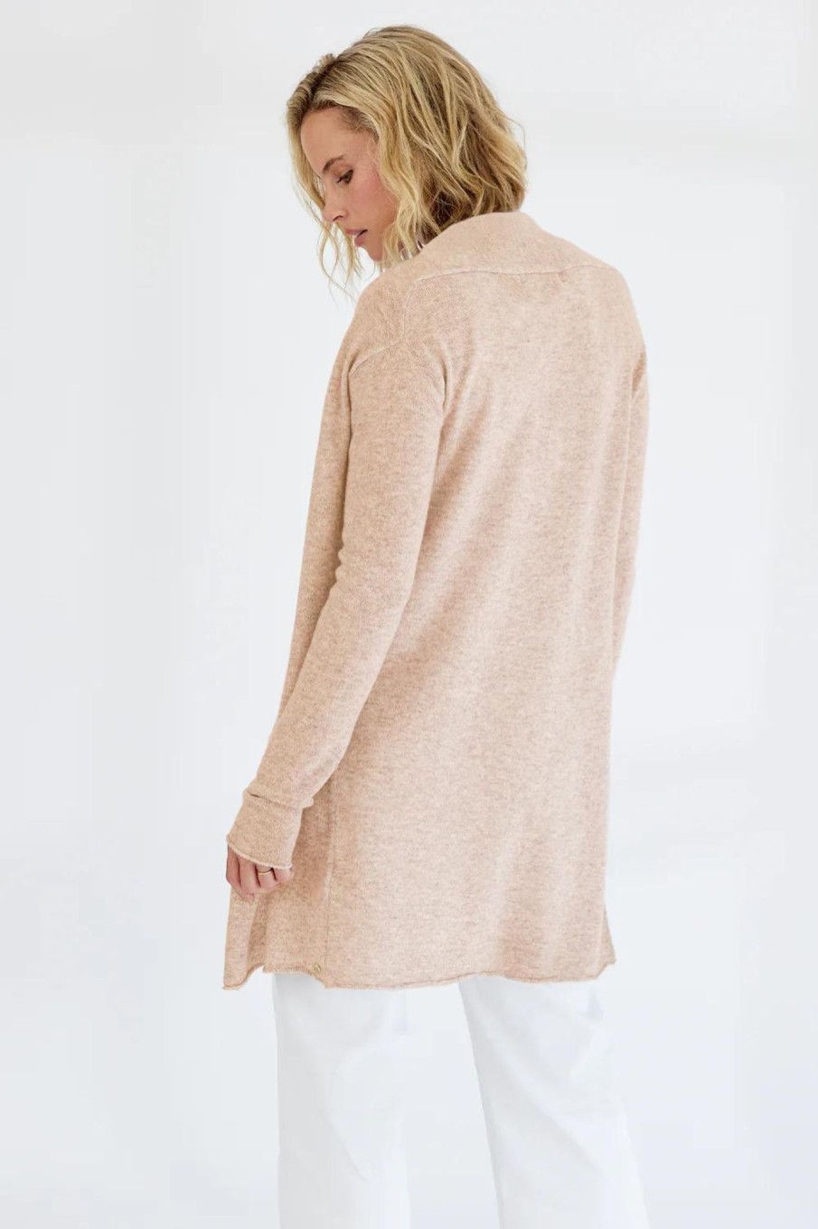 Tops Mia Fratino | Essentials Soft Roll Cardi | Swiss Oat