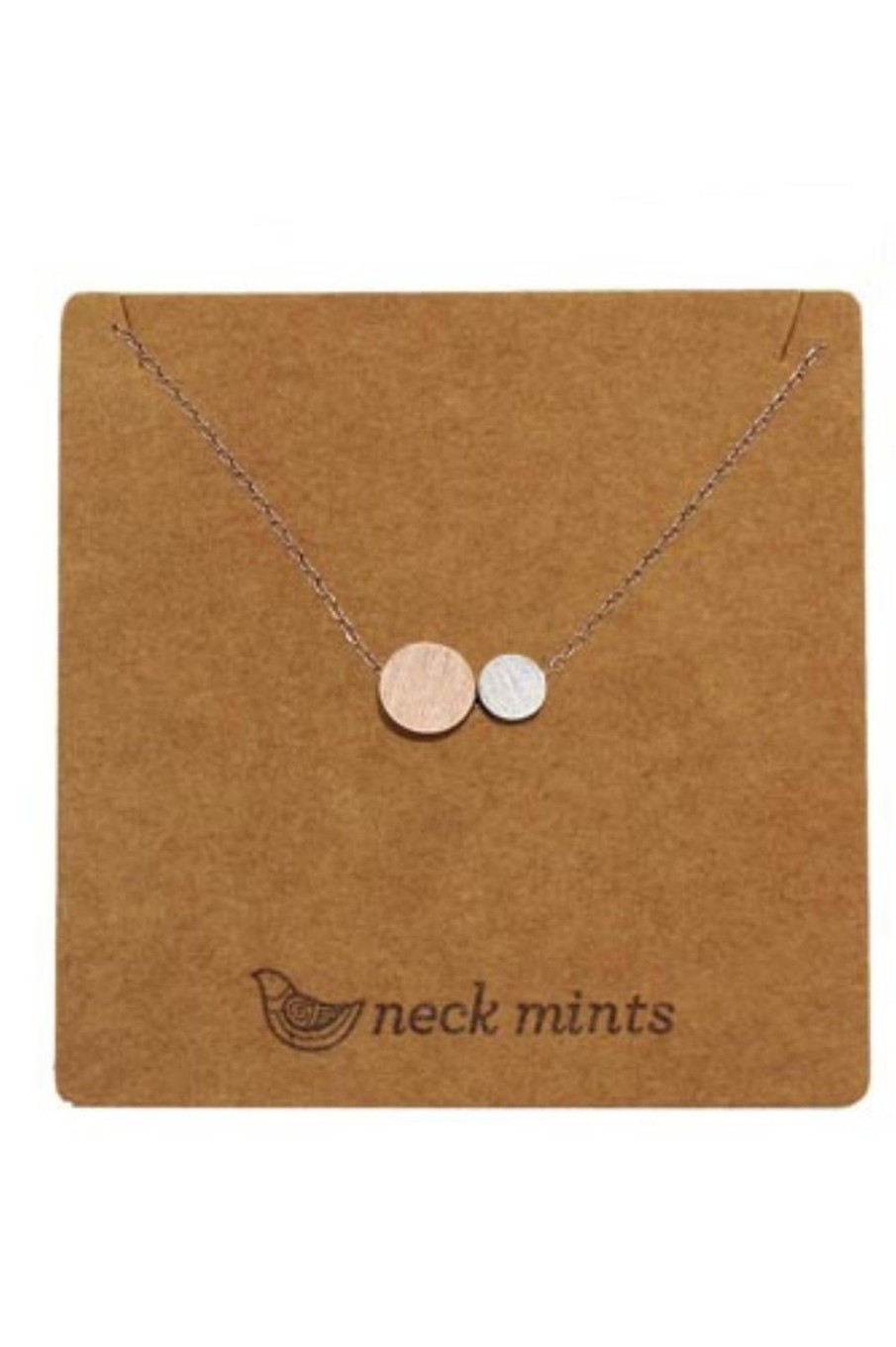 Accessories Fabienne | Ear Mints Two Tone Circle Disc Necklace | Rose Gold