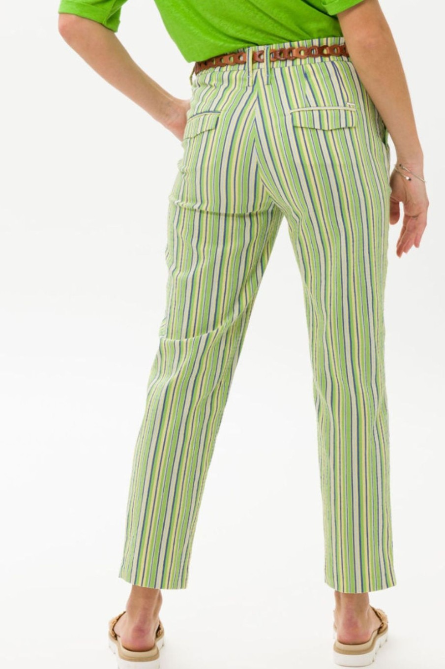 Bottoms Brax | Maron S Pant | Lime Stripe