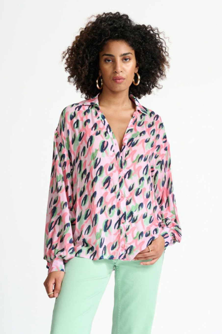 Tops Pom | Violet Animal Blouse | Pink