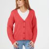 Tops Fields | Moss Stitch Cropped Cardigan | Red