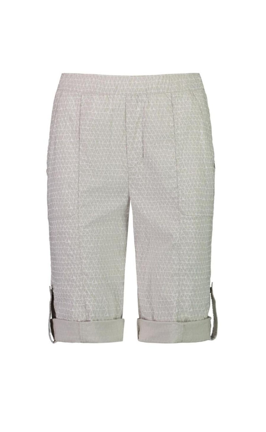 Bottoms Verge | Acrobat Weave Rolled Short | Pumice/White