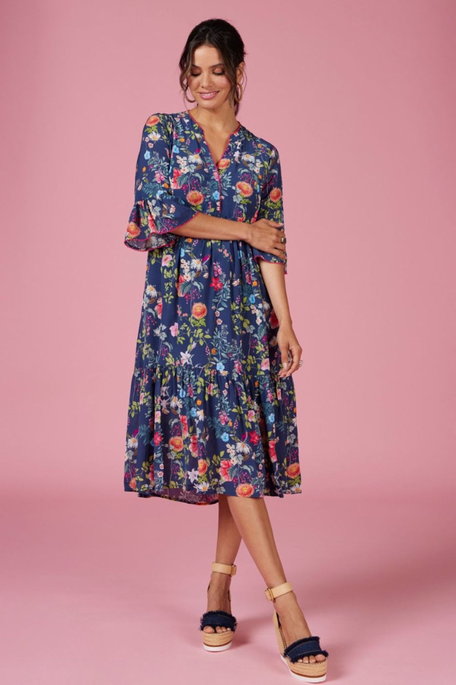 Dresses Loobie's Story | Fleur Presse Dress | Indigo Multi