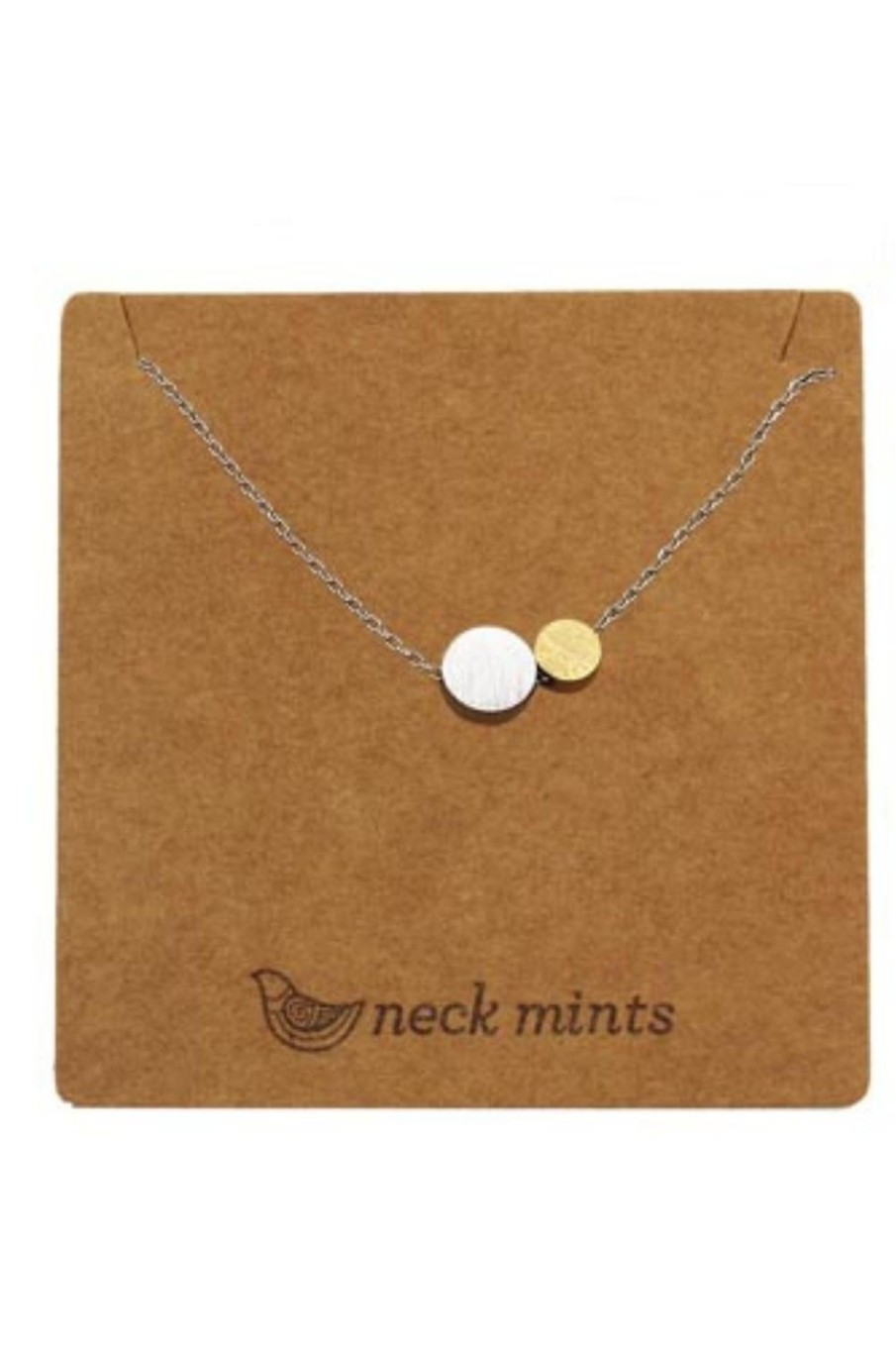 Accessories Fabienne | Ear Mints Two Tone Circle Disc Necklace | Silver