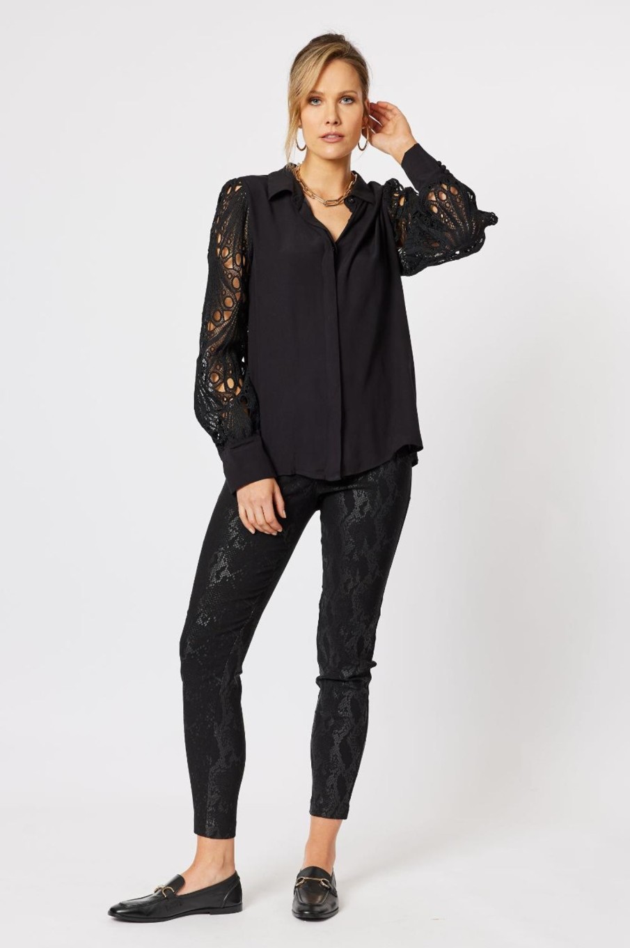 Tops Hammock u0026 Vine | Brodie Lace Shirt | Black