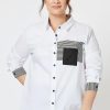 Tops Threadz u0026 Clarity | Stripe Trim L/S Shirt | White/Black