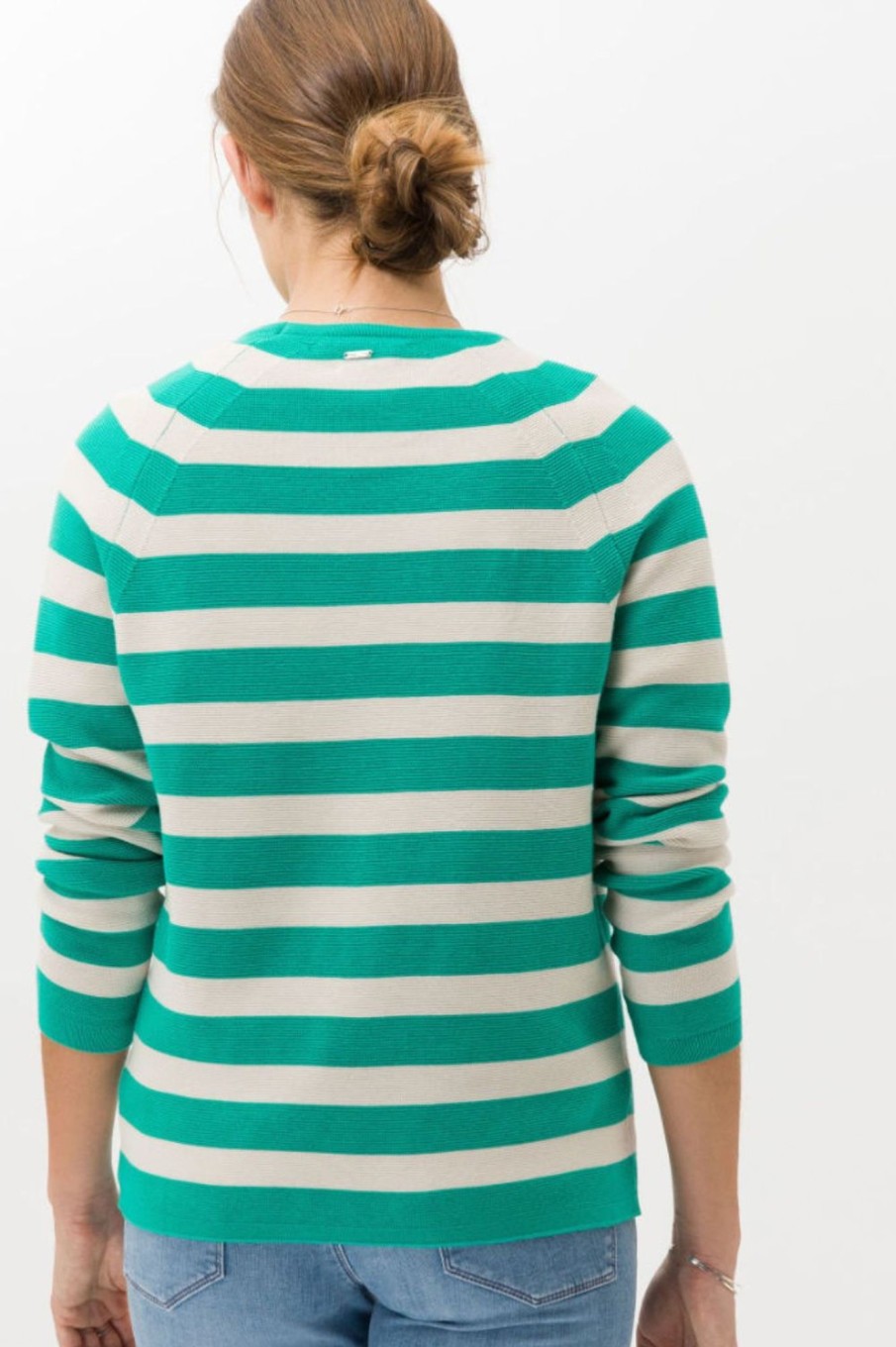 Tops Brax | Lesley Stripe Pullover | Cool Jade