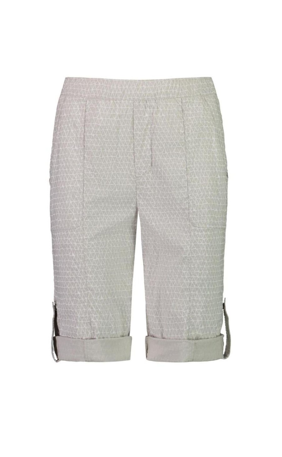 Bottoms Verge | Acrobat Weave Rolled Short | Pumice/White