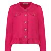 Tops Vassalli | Jacket With Frill Hem | Cerise