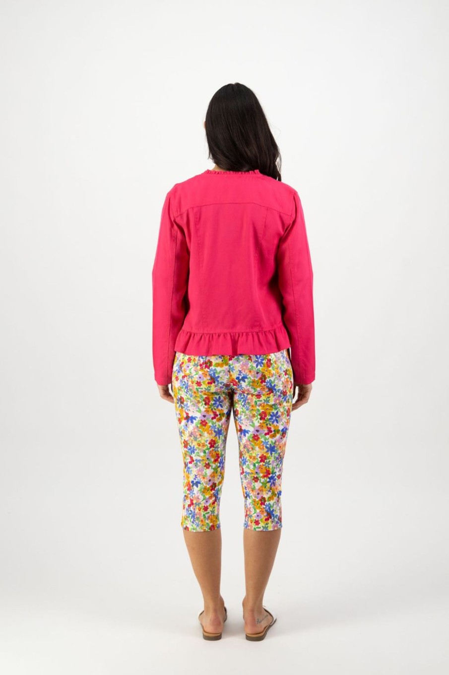 Tops Vassalli | Jacket With Frill Hem | Cerise