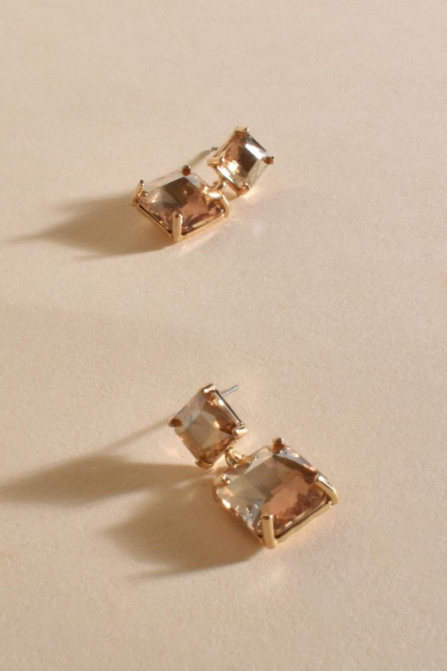 Accessories Adorne | Lottie Drop Jewel Earrings | Champagne