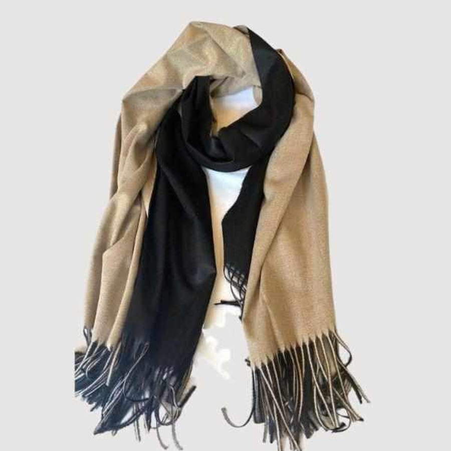 Accessories Silvermaple Boutique | Cashmere Scarf | Sand U0026 Black