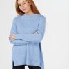 Tops Fields | Ribbed High Neck Pullover | Light Blue